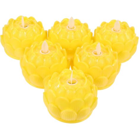 6pièces Lampe Led Bouddha Forme De Lotus Lampe De Décoration Pour Temple Et (1/5)