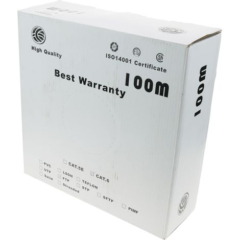 BeMatik - Enrouleur de câble réseau Ethernet FTP Cat.6 flexible gris 100 m (1/5)
