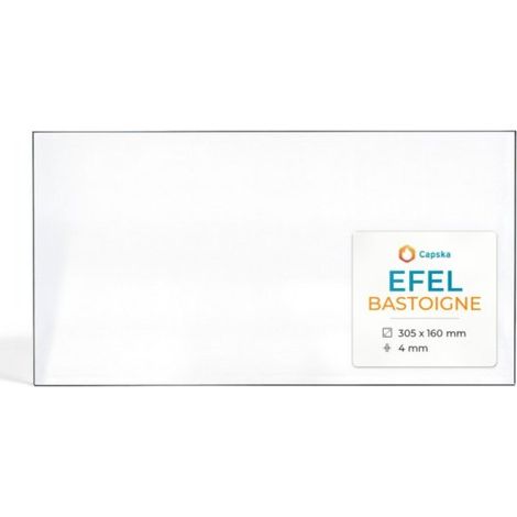 Vitre Efel BASTOIGNE - Verre Rectangle pour poêle à bois - 305 x 160 mm (L1 x H1) - 4 mm (1/5)