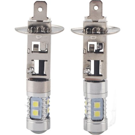 Lampadine per fari H1, 2 pezzi, 6000K, super luminose, bianche, 100W, kit lampadine per fari LED H1 per fendinebbia, luci diurne, DRL