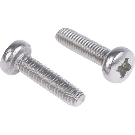 Vis à métaux RS PRO M4 à tête Cylindrique Pozidriv en Acier Inoxydable, 16mm ( Prix pour Boîte de 100 )