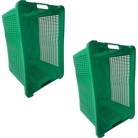 Cassa Cassetta agricola ortofrutta Salvaspazio 52x29x42H cm VERDE FONDO CHIUSO 2 PEZZI (1/5)