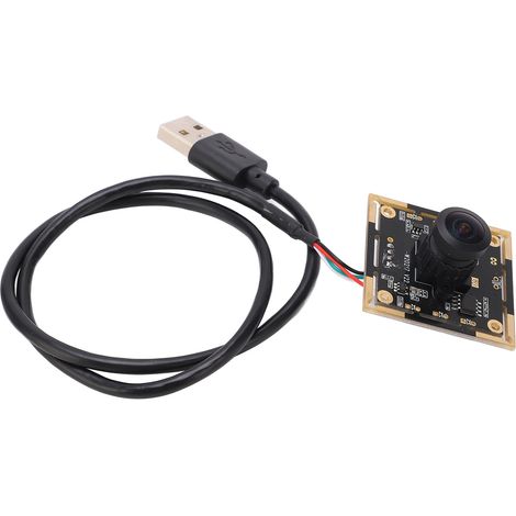 Module caméra noir 1 mégapixel, résolution 1280x720, interface USB, mise au point manuelle, objectif grand angle 160°, avec câble USB. (1/5)