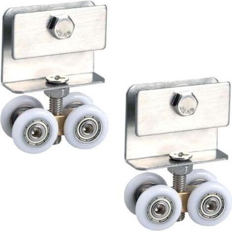 CSPARKV Roulette Porte Coulissante Douche Galets - Roues Accessoires Roulement MéTalliques Roue Suspendue Poulie Pour Coulissantes, En Verre Salle Douche, Appareil à Rail Ferrure, 2 Pièces (1/4)
