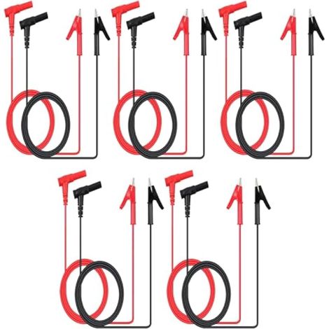 10 Pcs Fiche Banana à Pince Crocodile électriques fils Multimètre cable de Test Sonde Cordon Alligator Flexible Câble de Test Pour les Tests de Laboratoire, 1m