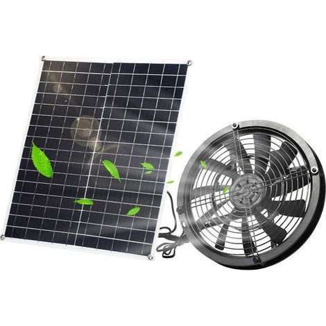 RHG Solarbetriebenes Campingventilator-Set für den Außenbereich, 20 W, 3000 U/min – IP65 wasserdicht, Mehrzweckunterstände (1/5)