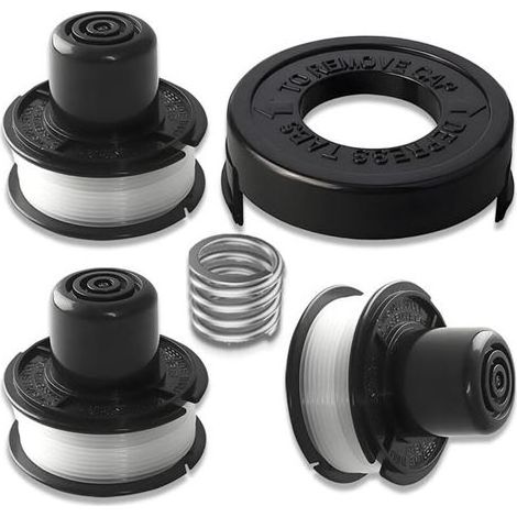 Bobines de rechange pour Black & Decker - Bobines pour débroussailleuse (3 bobines + 1 capuchon + 1 jeu de ressorts) (1/5)