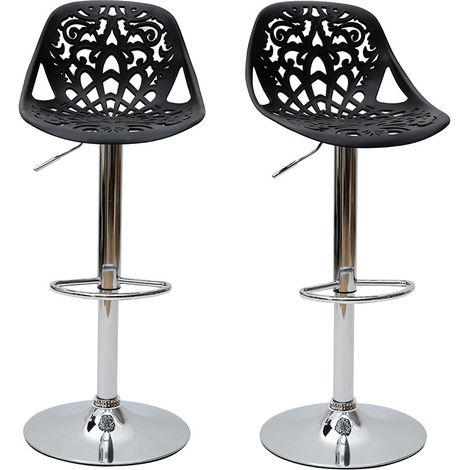 Sgabello da bar design barocco nero (set di 2) BAROCCA