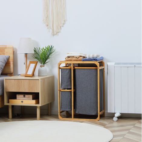 Möbel Aufbewahrungsmöbel Wäschekorb Bambus 50x32x69 OKMYHOME (1/4)