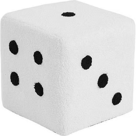 Tabouret cube doux, confortable, simple, chaleureux et robuste pour la maison, le salon ou la chambre à coucher, blanc, 20 x 20 x 20 cm (1/5)