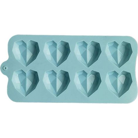 Moule à chocolat 8 cavités en silicone en forme de cœur pour glaçons, biscuits et pâtisseries - Moule à pâtisserie manuel - Fournitures de cuisine Jikaixiang (1/5)