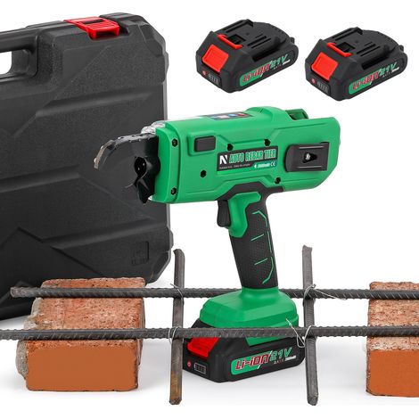 Lieur fil fer d'armatures Automatique Pince à Ligature sur Batterie pour Barres d'acier de 0,3''  1.33'' (734mm), avec 2 Batteries 4,0 Ah et Chargeur Rebar Tier Tying Tool (1/5)