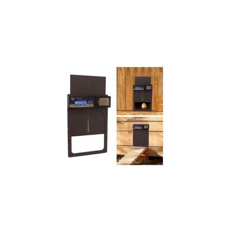 Porte automatique pour poulailler étanche IP45 – Aluminium – Programmable avec minuterie – Alimentation secteur 100-240V