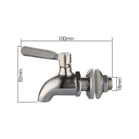 Robinet en acier inoxydable pour fût de vin, robinet pour jus de fruits, robinet pour seau d'eau chaude, robinet pour bouteille d'alcool en verre, robinet pour bière (1/3)