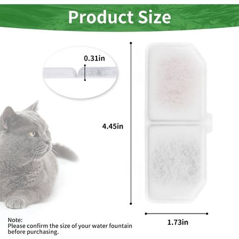 8er-Pack Ersatzfilter für Katzentrinkbrunnen - Kompatibel mit Katzentrinkspendern (weiß, 8 Filter) (1/2)