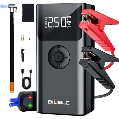 Démarreur de voiture, compresseur d'air portable, batterie externe 12V, 92.5wh pas de sac-b (1/2)