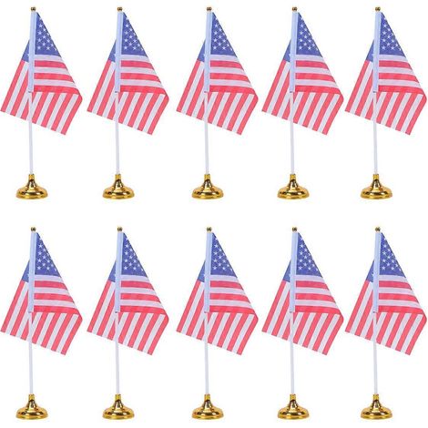 48 Décorations de Table de Noël Drapeaux de Pays Drapeaux de Bureau Drapeaux de Table USA Support de Drapeau de Bureau Drapeaux de Bureau