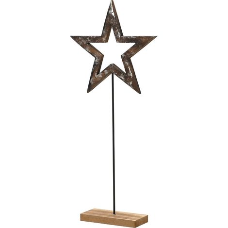 Stern a. Holzfuß braun L: 29,5 cm W: 7 cm H: 65 cm - MDF