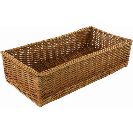 Cesta espositore in vimini dritta rettangolare cm 60x30xh15
