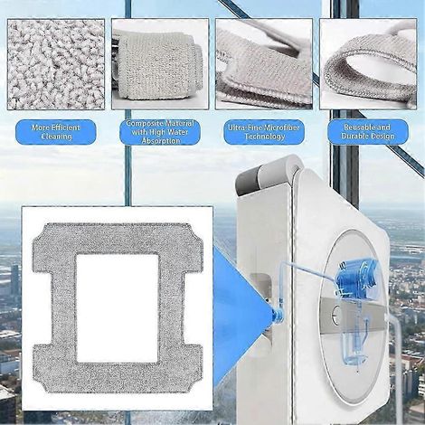 Reinigungstücher kompatibel mit Ecovacs Winbot W2 PRO Omni/W2 Pro/W2/W1 Pro/W1 Fensterreiniger, waschbares Mikrofaser-Reinigungspad – JXLGV (1/5)