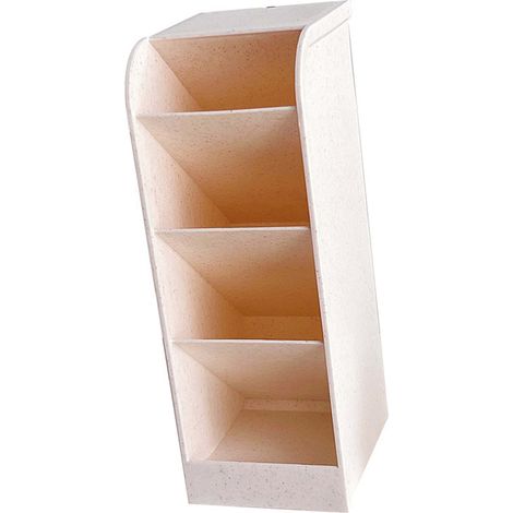 Porte-stylo incliné beige style coréen à quatre compartiments, boîte à crayons, pinceaux de maquillage et rouges à lèvres