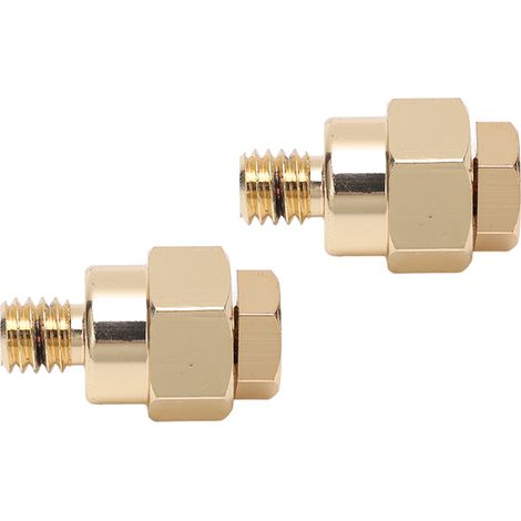 2PCS Adaptateur de borne batterie à poste latéral court, filetage NPT 3/8in, laiton, positif et négatif (1/5)