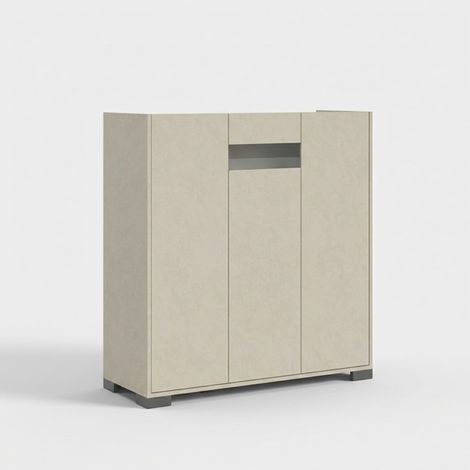 Buffet Haut À 3 Portes, 100 X 35 X 110 Cm, Coloris Cachemire. (1/3)