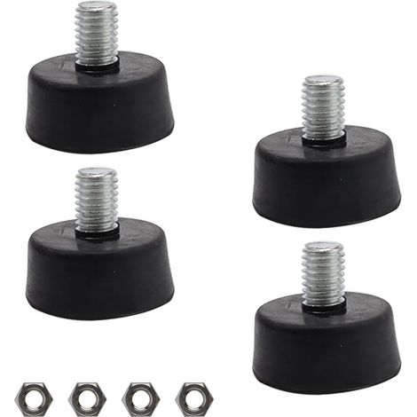 4 x Non-Slip Rubber Pads Silent Block, M10 x 35 mm Rubber Pad with 4 Nuts for Tables, Chairs, Cabinets, Machines and Equipment (1/5)