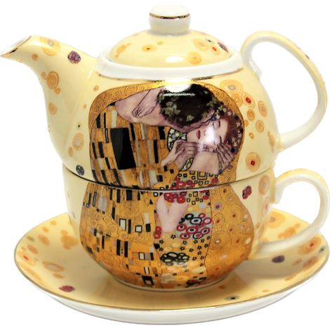 Elegante taza con jarra para preparar té, de Gustav Klimt. (1/5)