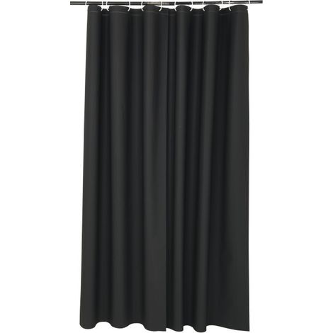 Rideau de douche 180 x 200 cm – PEVA Uni - 180x200cm - Noir (1/3)