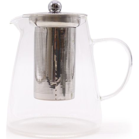 Tetera de vidrio con infusor - Forma de petaca - 950ml