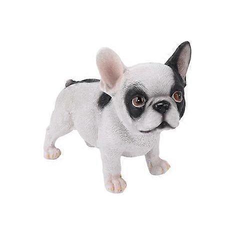 1 Stück Garten-Bulldoggen-Ornament, farbechte, schöne Bulldoggen-Harzstatue für den Außenbereich zur Heimdekoration (21,5 x 10,5 x 18 cm)