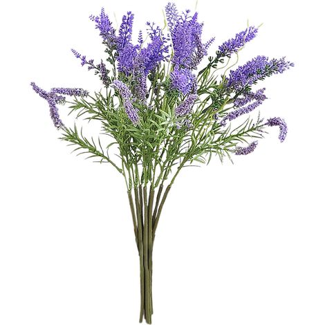 Biegen Sie die Zweige. [10 Stiele pro Strauß] 10 künstliche Lavendelblüten für die Innendekoration, Arrangement im Landhausstil, künstliche Lavendelblüten aus Kunststoff. (1/2)