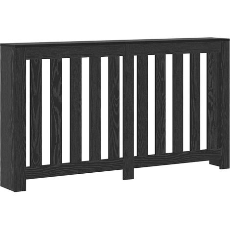 Copritirradiatore rettangolare moderno con ripiano 149 x 20 x 82 cm in legno multistrato rovere nero 020052175