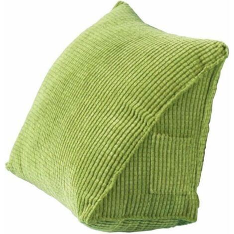 - Cuscino triangolare per la schiena, cuscino a cuneo di supporto per il letto, cuscino poggiaschiena per divano, sedia da ufficio, cuscino decorativo per adulti e bambini (verde 203640cm) -Crezuo
