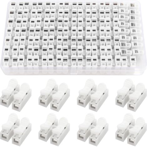 CCYKXA 66 Stück Federdrahtverbinder, CH2-Federverbinder, 2P-Federverbinder, Schnellverbinder mit Druckmechanismus für LED-Streifen