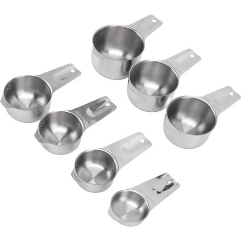 Ensemble de 7 tasses à mesurer empilables et multifonctionnelles en acier inoxydable pour la cuisine (1/5)