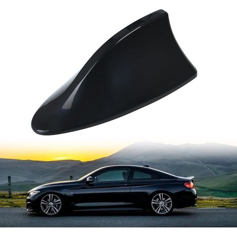 Antenne Requin Voiture Universelle en Forme Antenne D'aileron de Requin - Antenne de Voiture avec Radio Signal avec Base adhésive étanche pour Auto SUV Camion Van (Noir) (1/5)