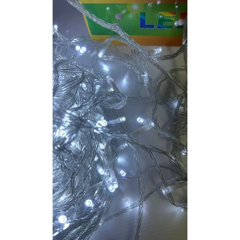 Luci Led per albero di natale decorazione con 8 giochi luce da 10/20/30/50 metri colori misti certificate IP65 prolungabile - LUNGHEZZA: 10 mt - 100 led - COLORE LED: BIANCO FREDDO