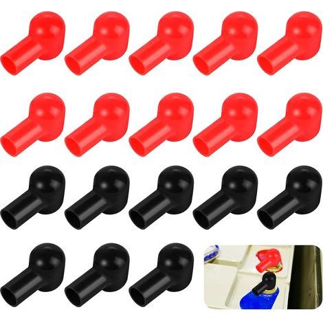 Coperchi per poli della batteria (20 pezzi) - Cappucci protettivi flessibili per terminali della batteria, accessori per auto e moto, protezione positiva e negativa (1/5)