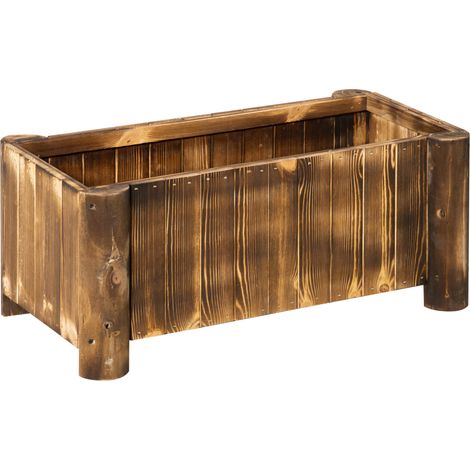 GagaFioriera bac a fleurs rectangulaire en bois de sapin 70 x 35 x 30 cm (1/5)