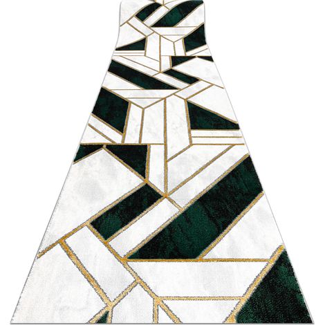 Exklusiv EMERALD Läufer 1015 glamour, stilvoll Marmor, geometrisch Flaschengrün / gold 100 cm green 100x350 cm