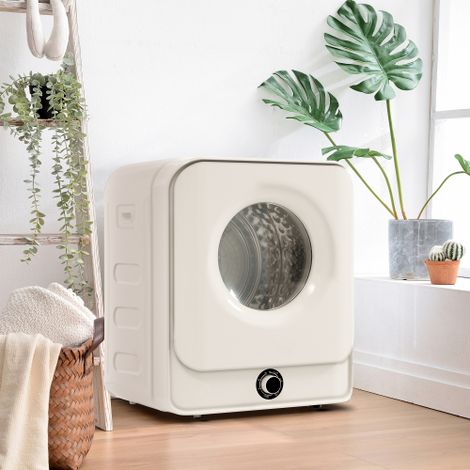 Sèche-linge à évacuation, 3 kg, montage mural, filtration multiple, 5 programmes, protection contre la surchauffe, en acier inoxydable, blanc