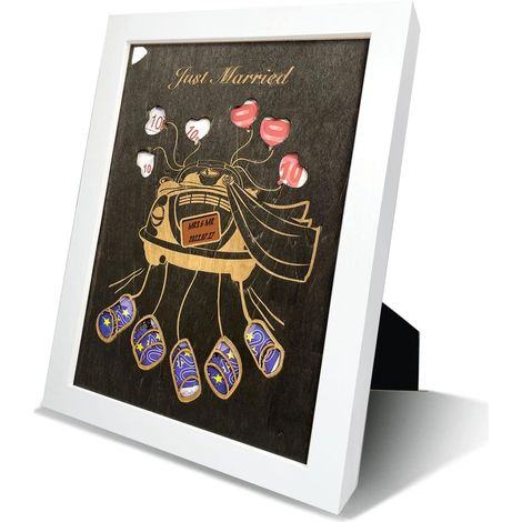 DMHSGIFT Cornice con spazio per i soldi, regalo di nozze - Nero (1/3)