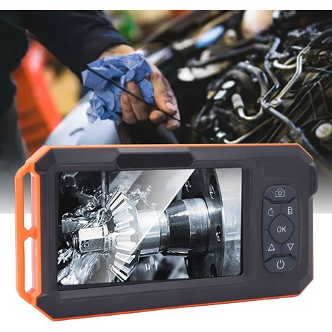 Endoscope industriel mono-objectif de 5 pouces et 8 mm avec écran IPS, résolution HD 1080P de 200 W, endoscope portable pour canalisations automobiles, câble semi-rigide de 5 mètres, adapté aux égouts (1/5)
