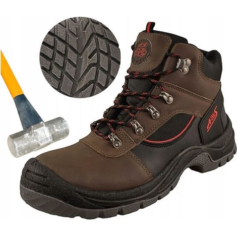 Herren-Arbeitsschuhe, Leder-Arbeitsschuhe mit Metallkappe, S1