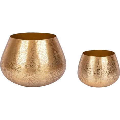 Set 2 porta vaso oro in alluminio stile industriale (1/4)