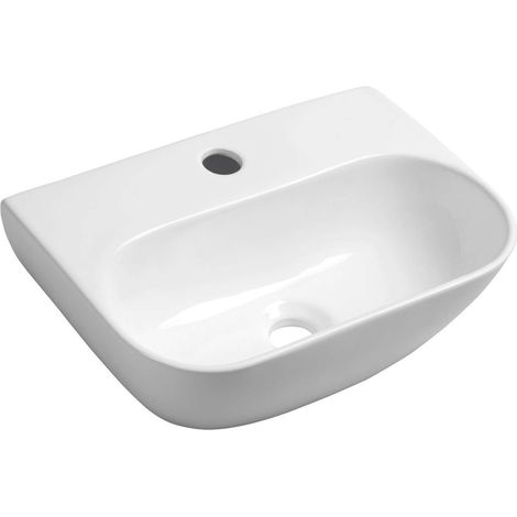 Sapho Small - Lavamani Nerissa 42x29 cm, con 1 foro per miscelatore, bianco AR265