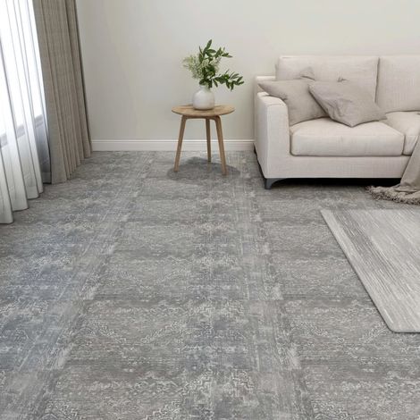 Dalles de plancher autoadhésives 55 pcs PVC 5,11 m² gris béton vidaXL
