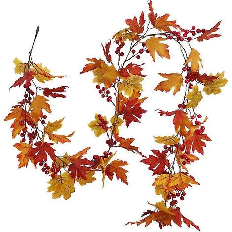 Guirlande artificielle de feuilles d'érable d'automne, décor mural d'arche de mariage, fausse plante suspendue pour table (1/4)